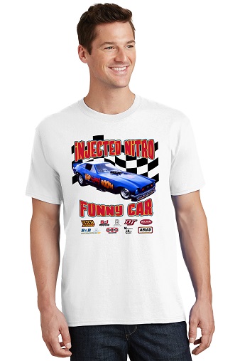 pop bang boom injected nitro funny car t-shirt artwork