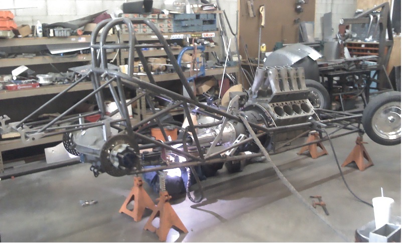 injected nitro funny car chassis build by Bruce Dyda