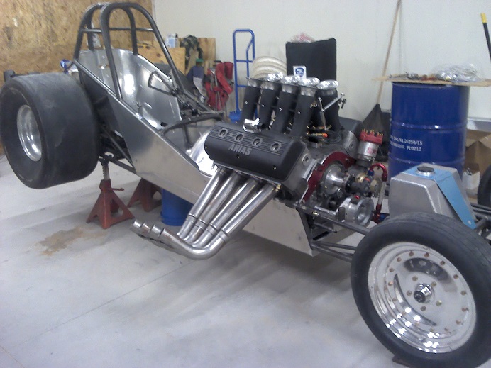 injected nitro funny car final assembly