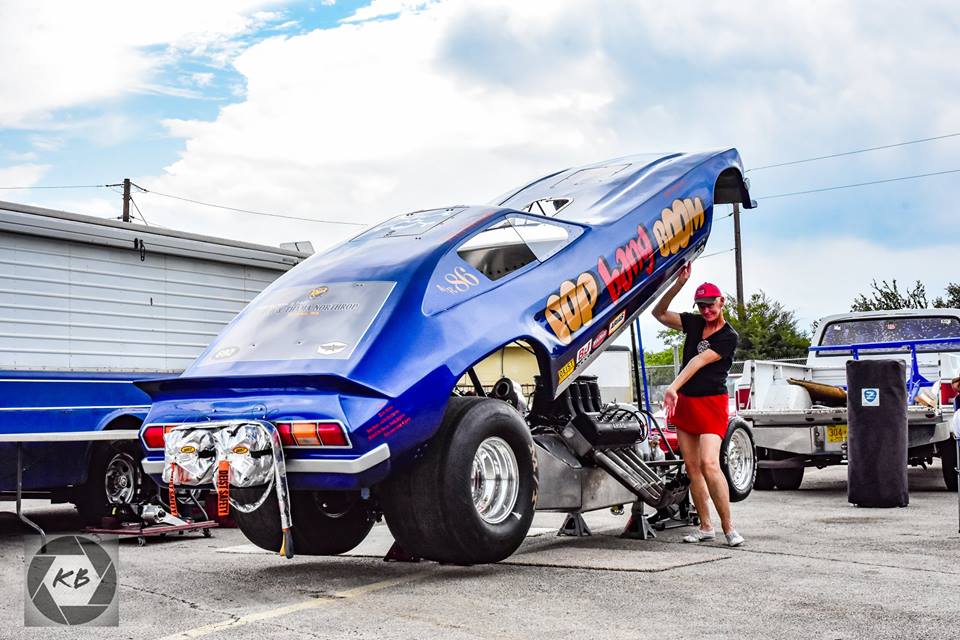 Ruthi hedge with pop bang boom injected nitro funny car funny car chaos north star dragway